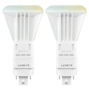 LUXRITE Vertical PL LED CFL Replacement Light Bulbs 3 CCT Selectable 11W 1450LM G24/G24Q/GX24Q Base 2-Pack LR24567-2PK